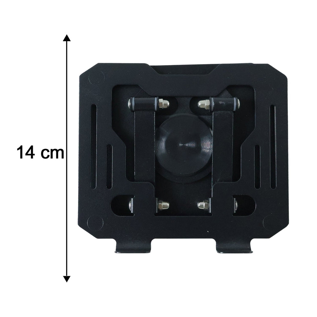 Compact foldable metal stand suitable for desks and travel