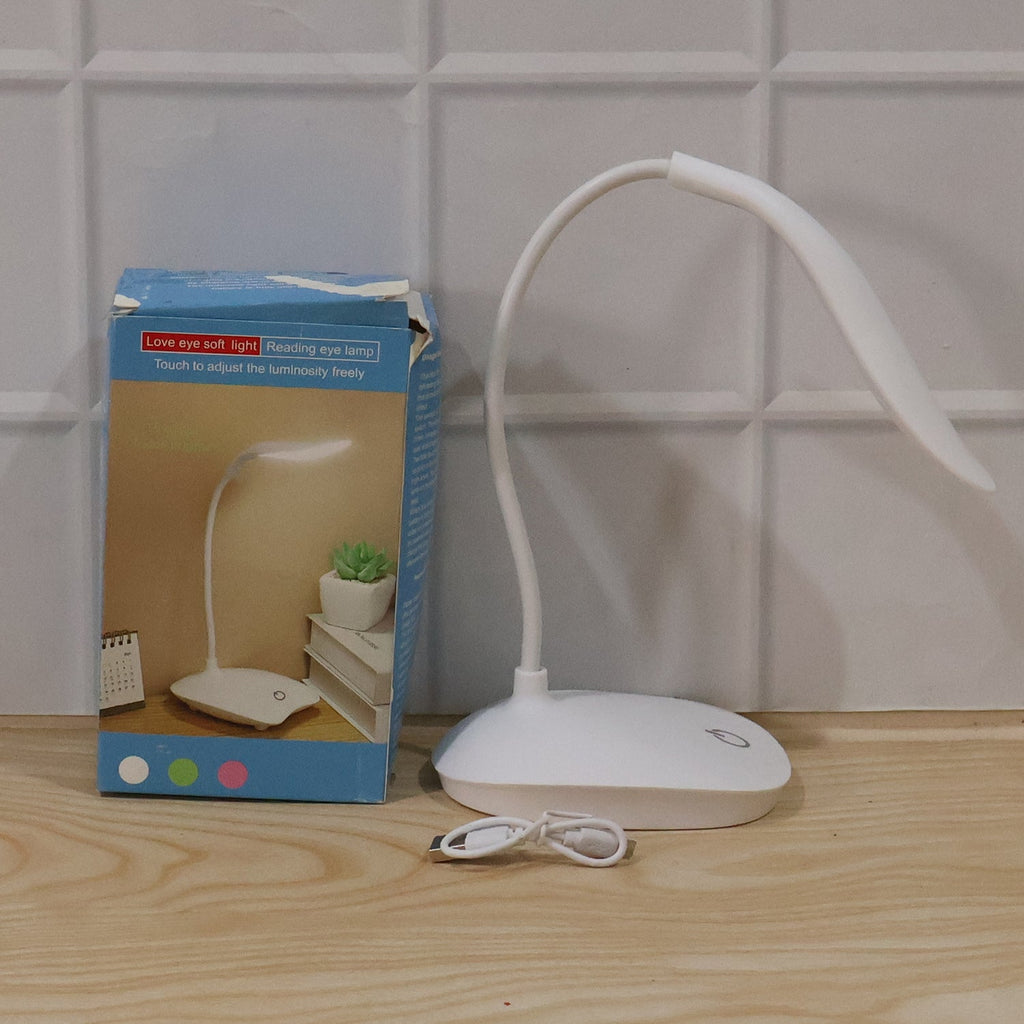Compact LED desk lamp with gooseneck for comfortable reading light