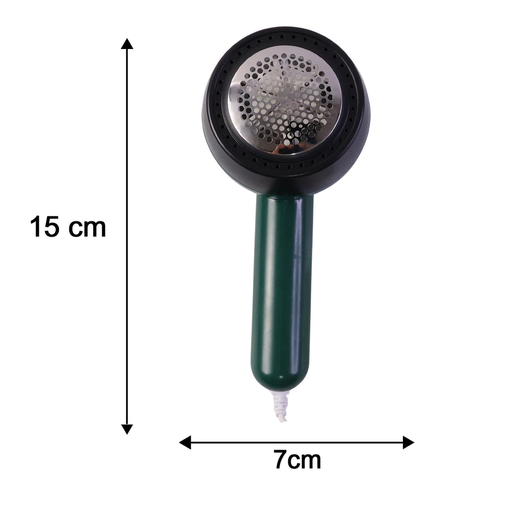 Dimensions of electric USB lint remover showing length, width, height