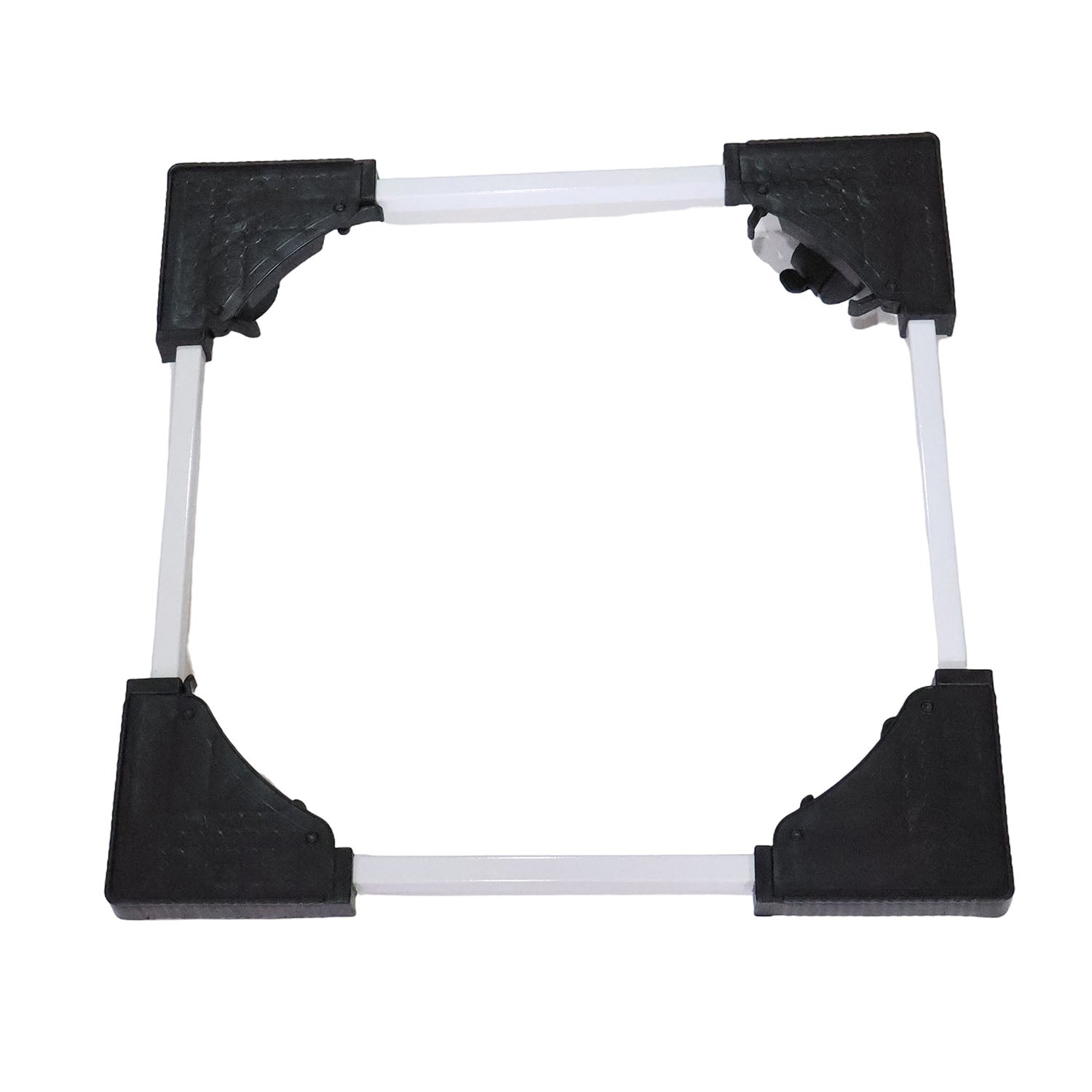 Sturdy machine stand providing raised support for washing machine base