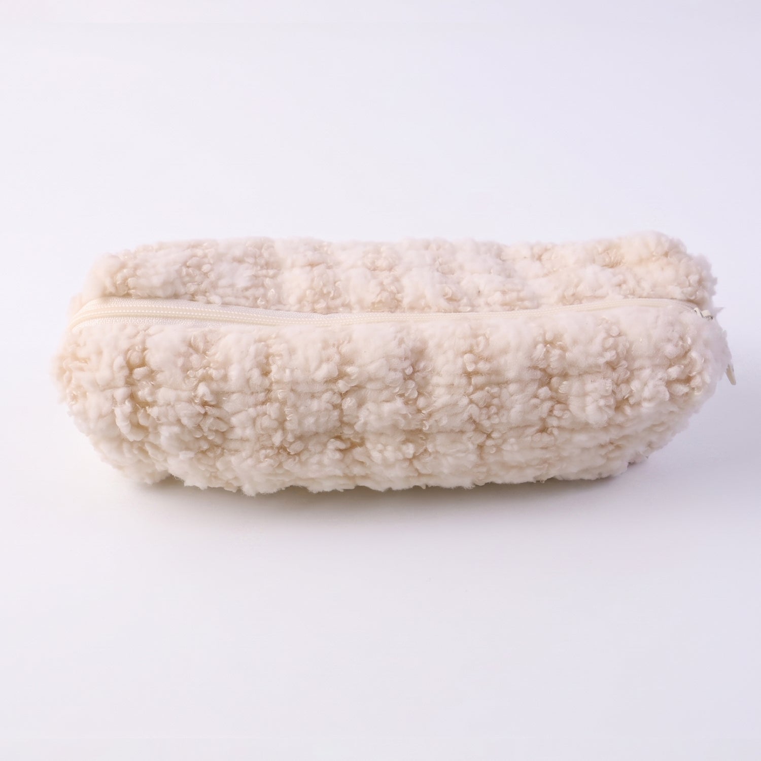 Stylish soft plush cosmetic pouch for skincare and accessories