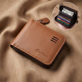 Black zip-around cardholder wallet showing compact design