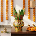 Traditional Decorative Pooja Kalash – Ornate Lotus Crown Design