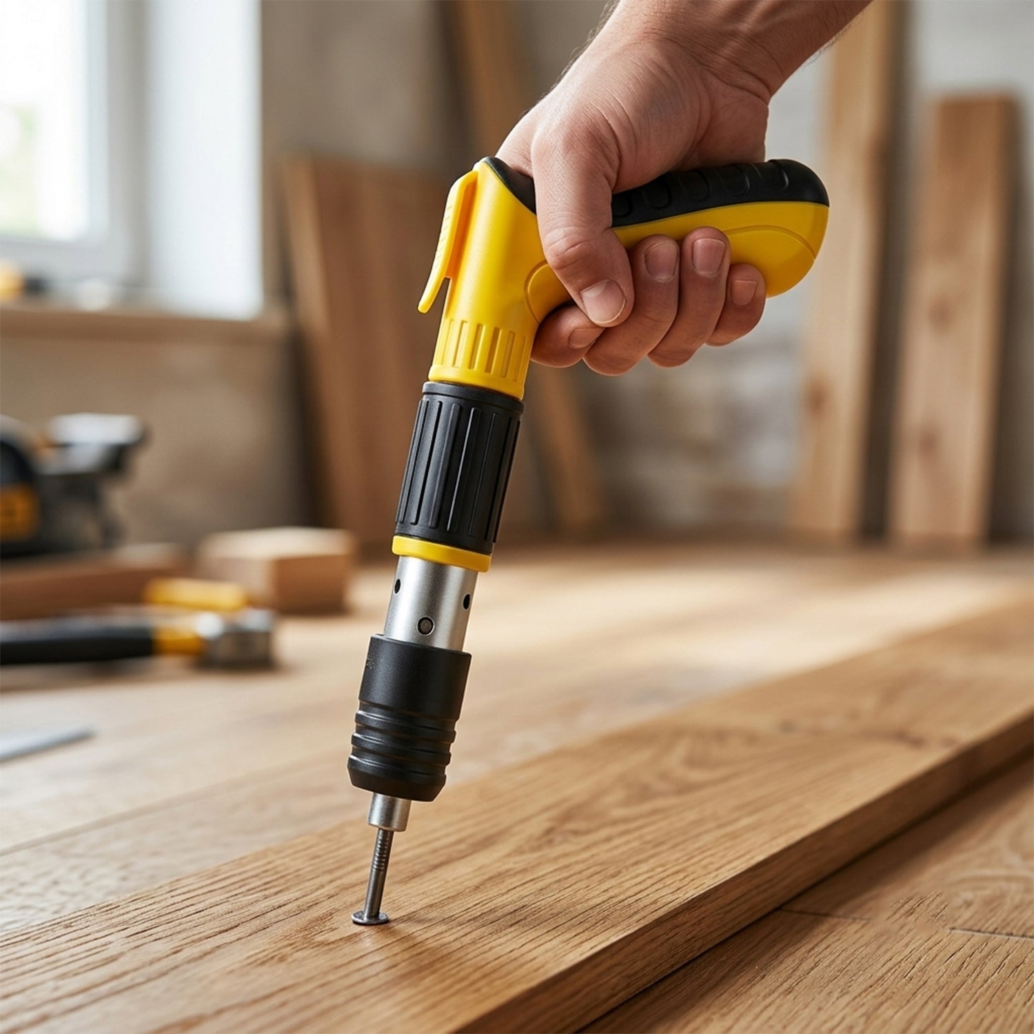 Wall fastening tool for wooden boards and panels