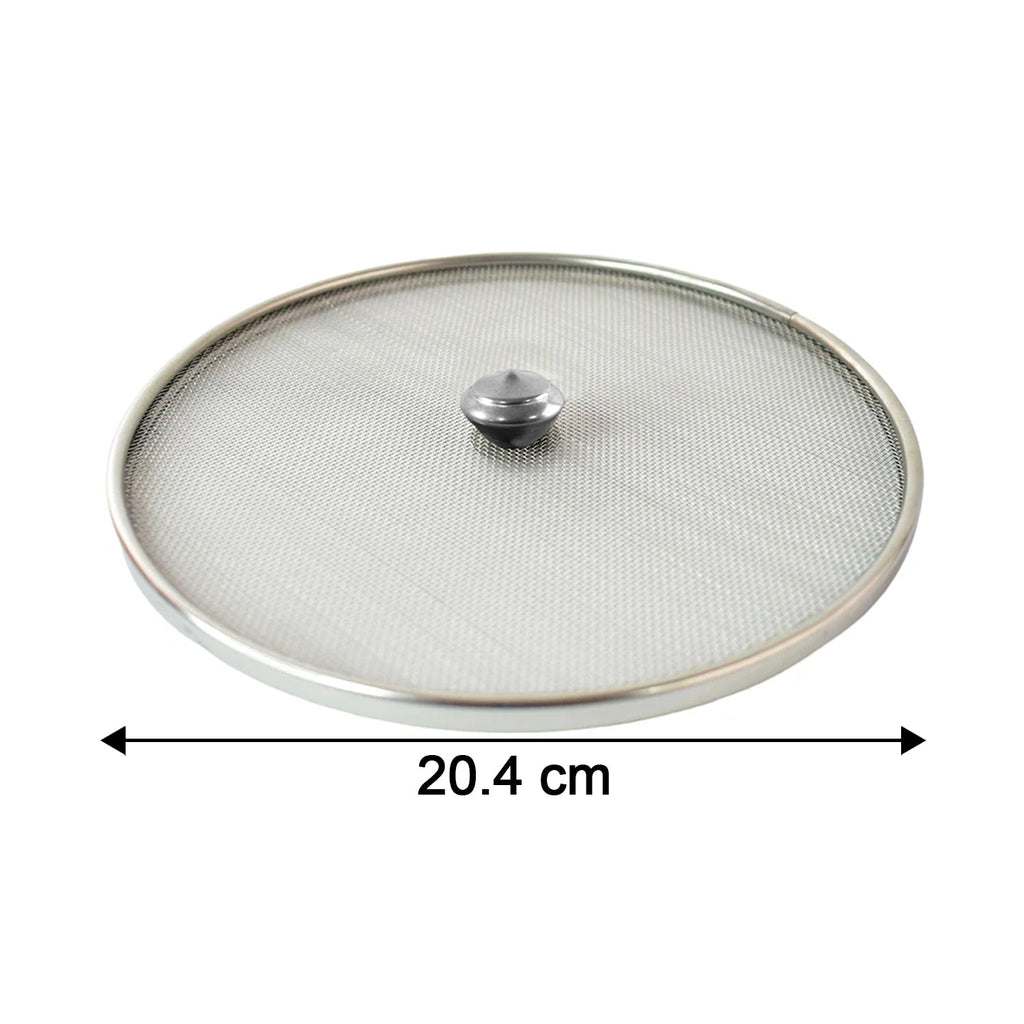 Lightweight fine mesh stainless steel food net cover for kitchen and tabletop.