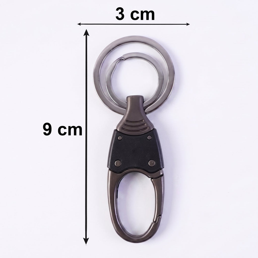 Angled view of rotating swivel mechanism on metal key holder