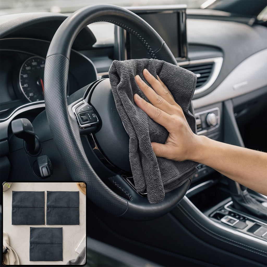 Soft absorbent microfiber cleaning towel