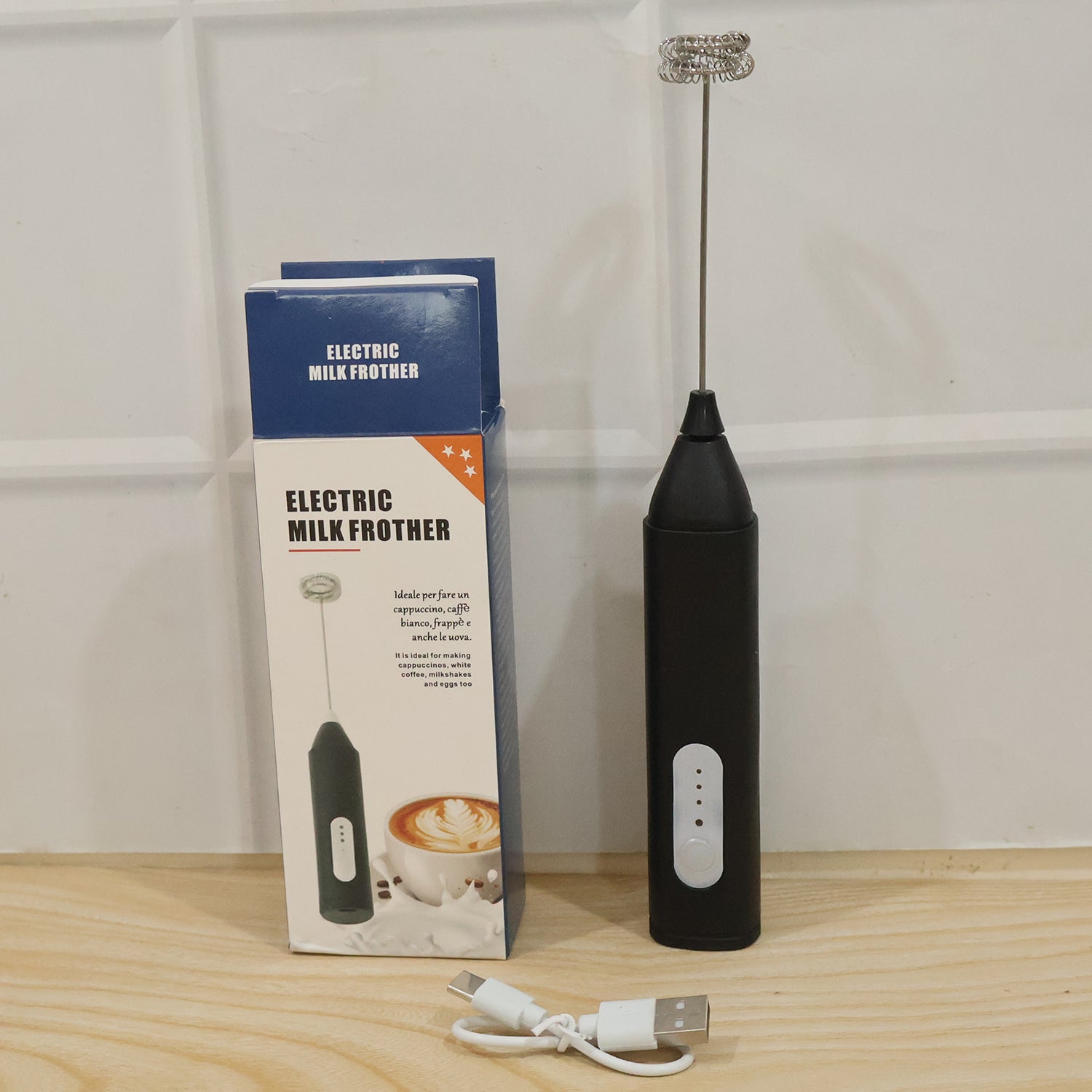 Easy to use milk frother whisk for coffee and milkshakes