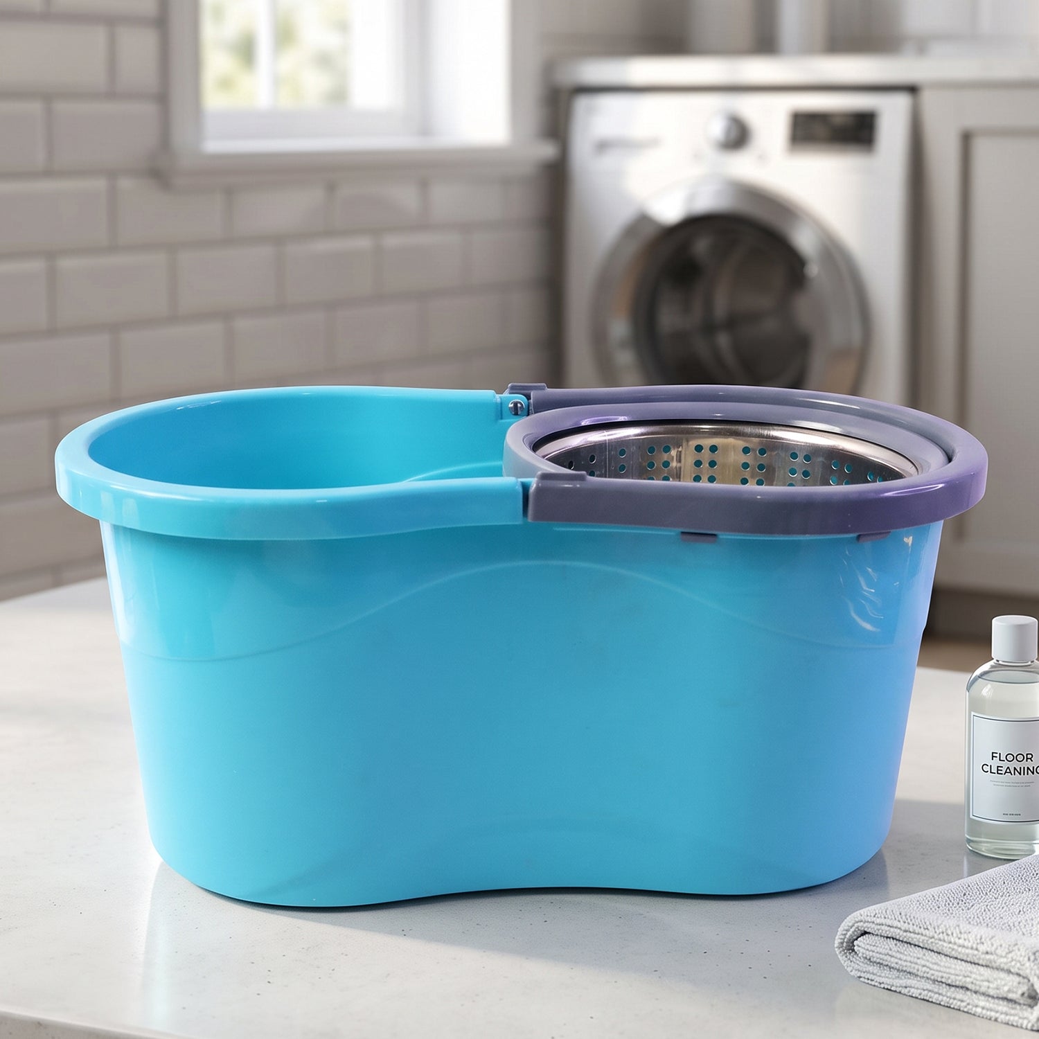 360° Rotating Turbo Spin Mop – Effortless Floor Cleaning with Long Handle