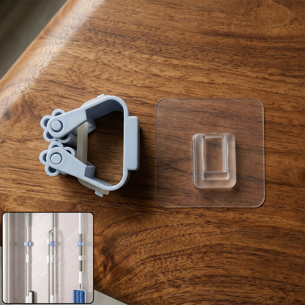 Self adhesive magic broom mop holder
