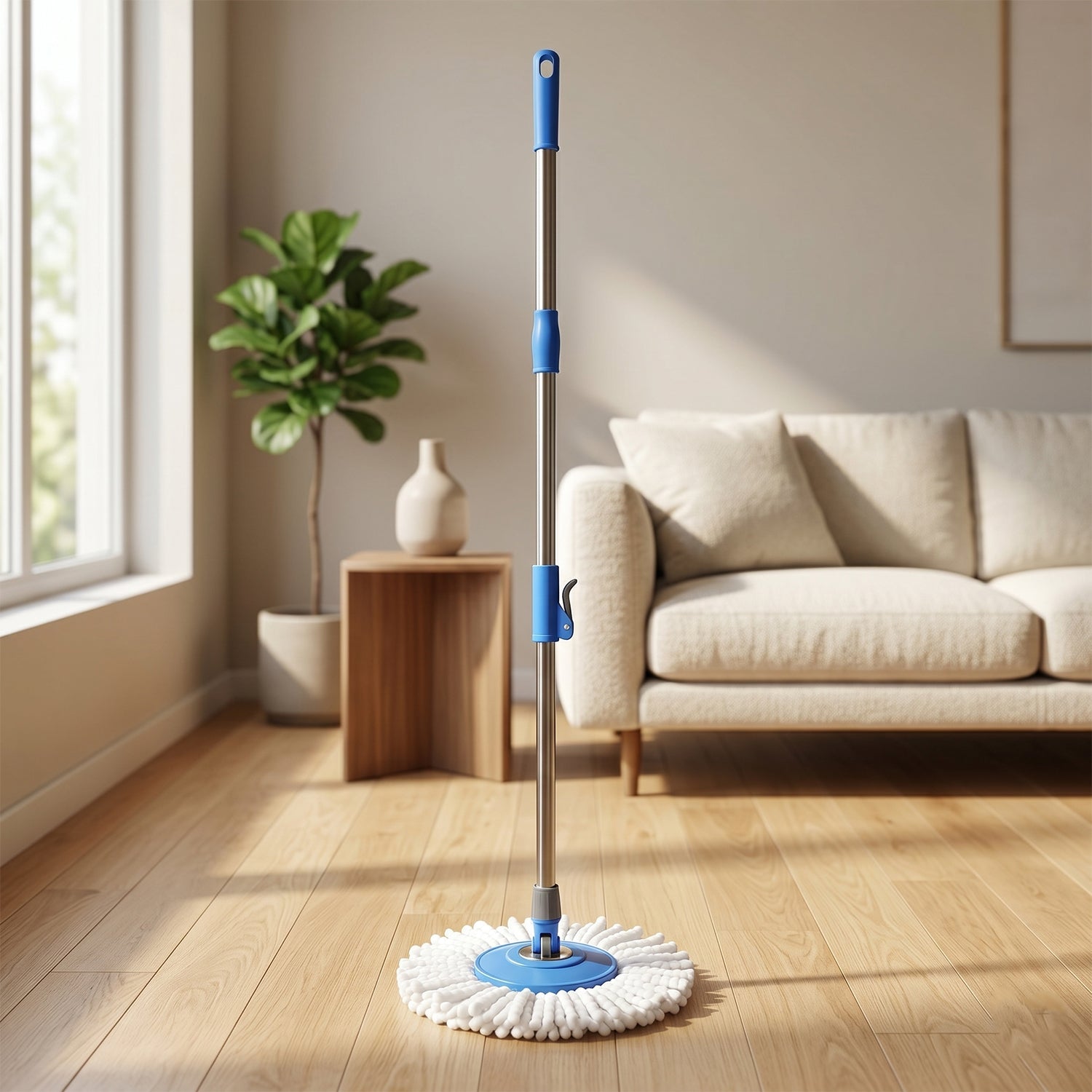 microfiber floor cleaning spin mop system for versatile use