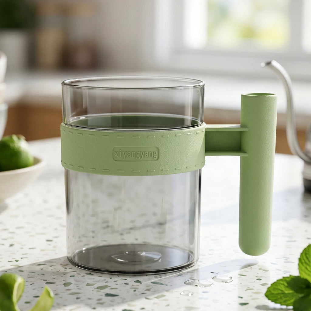 Durable see through mug with handle for tea, coffee and milk