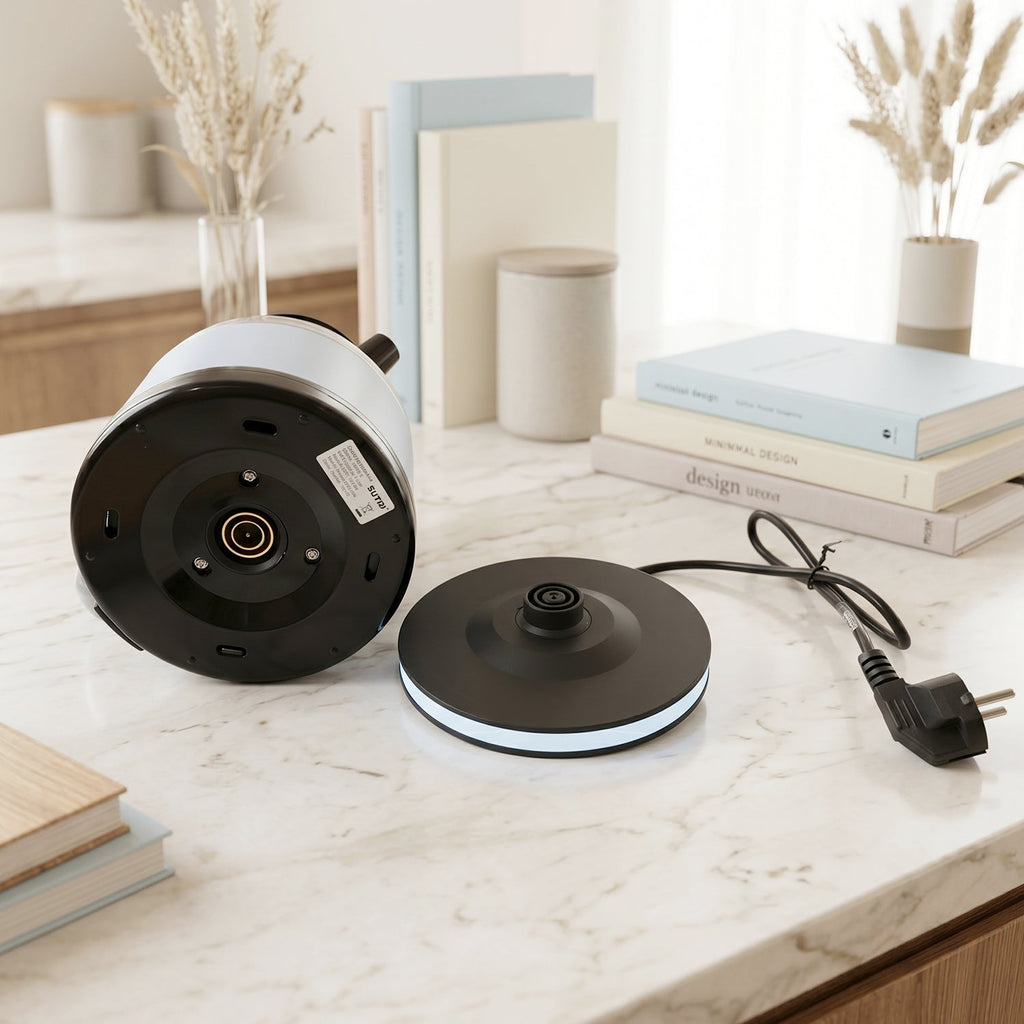 Durable glass and steel electric kettle for daily hot beverages