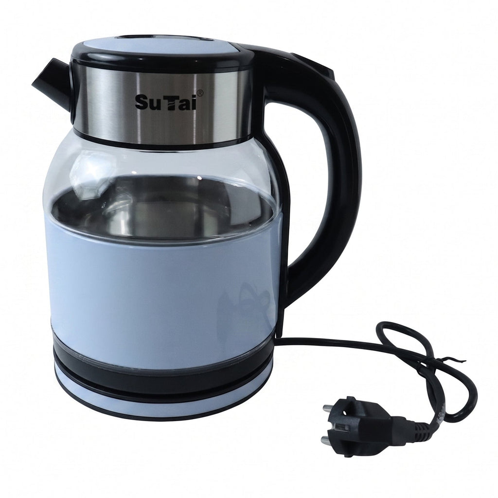 Stainless steel and glass water boiler for home and office