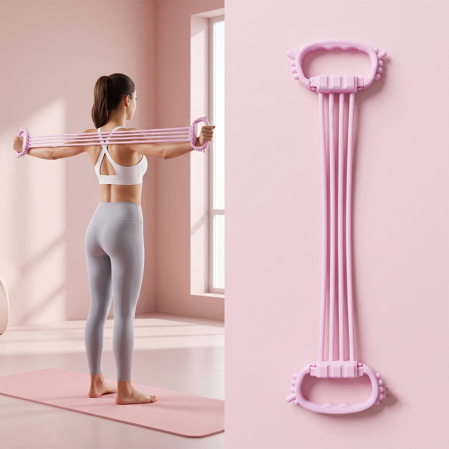 Portable chest expander for building strength and endurance