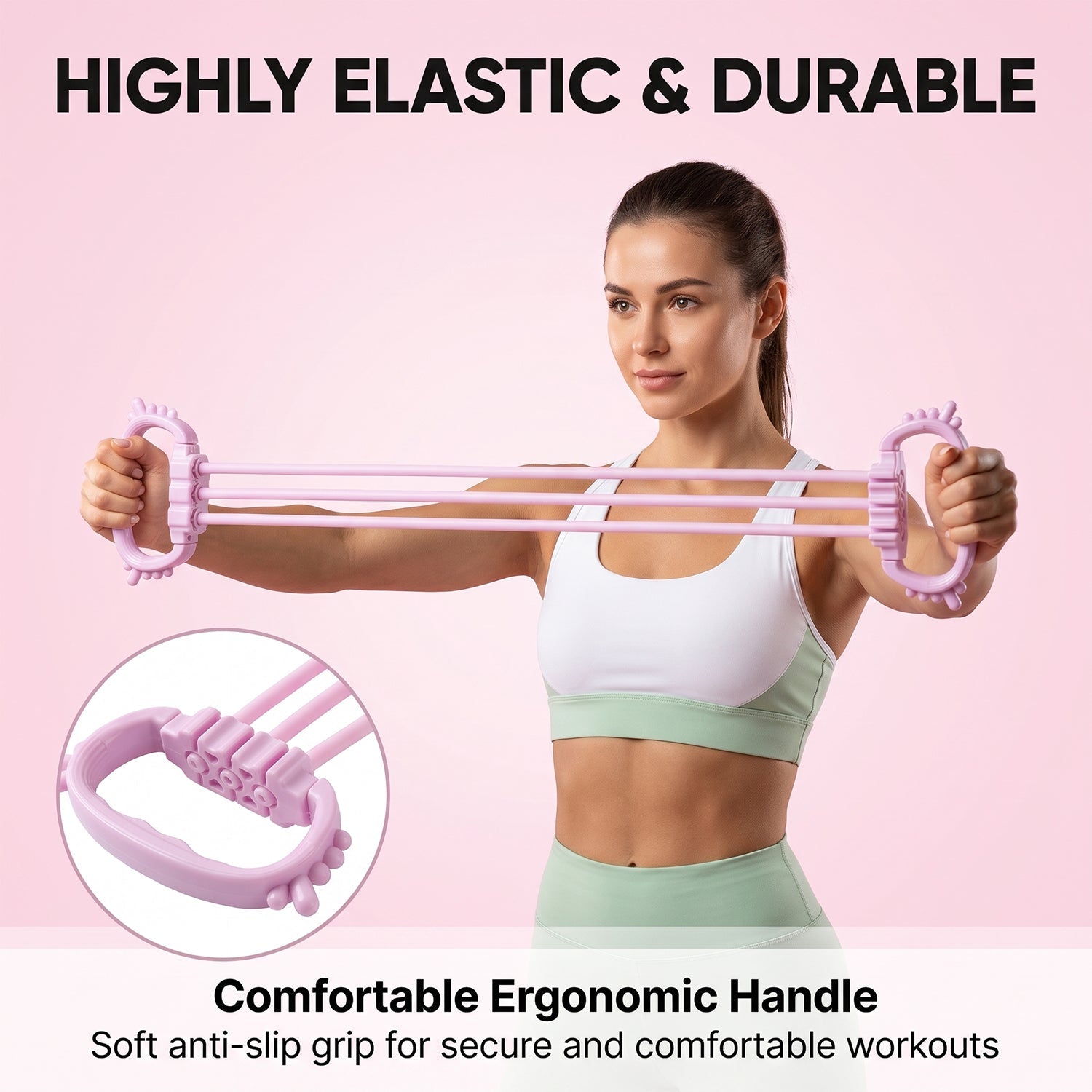 Resistance band puller for home gym and upper body workouts