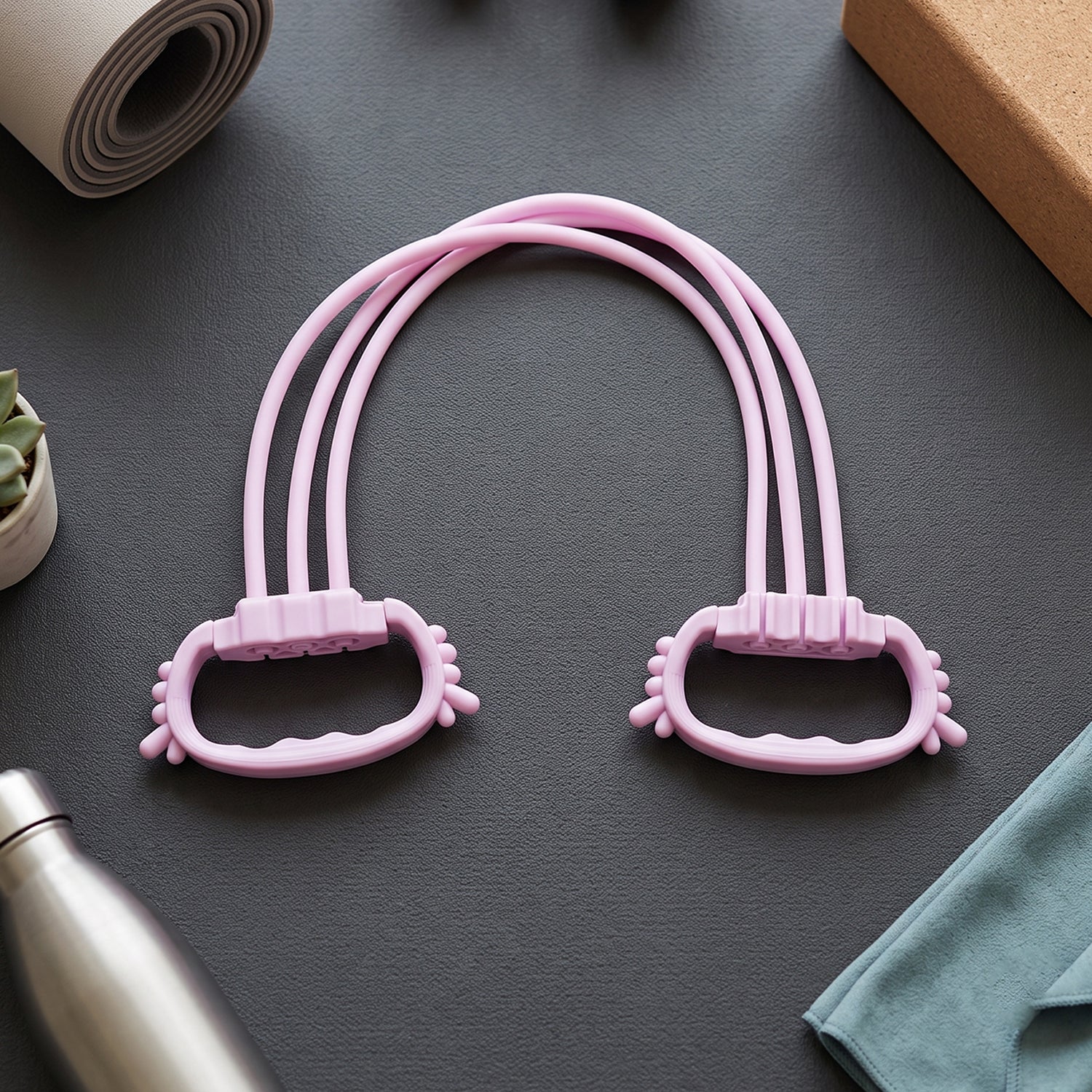 Adjustable chest expander with foam handles for muscle training