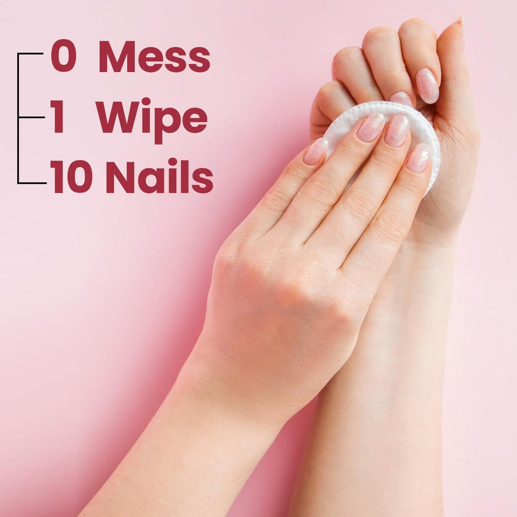 Gentle wet wipe for nail polish removal by Wetwisk