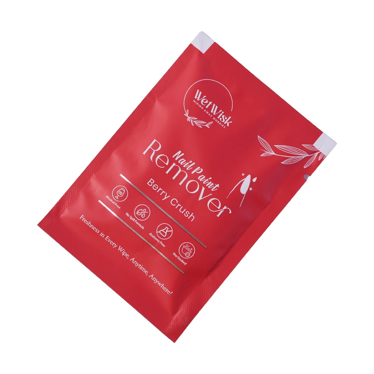 Wetwisk nail wipe featuring cuticle-safe formula
