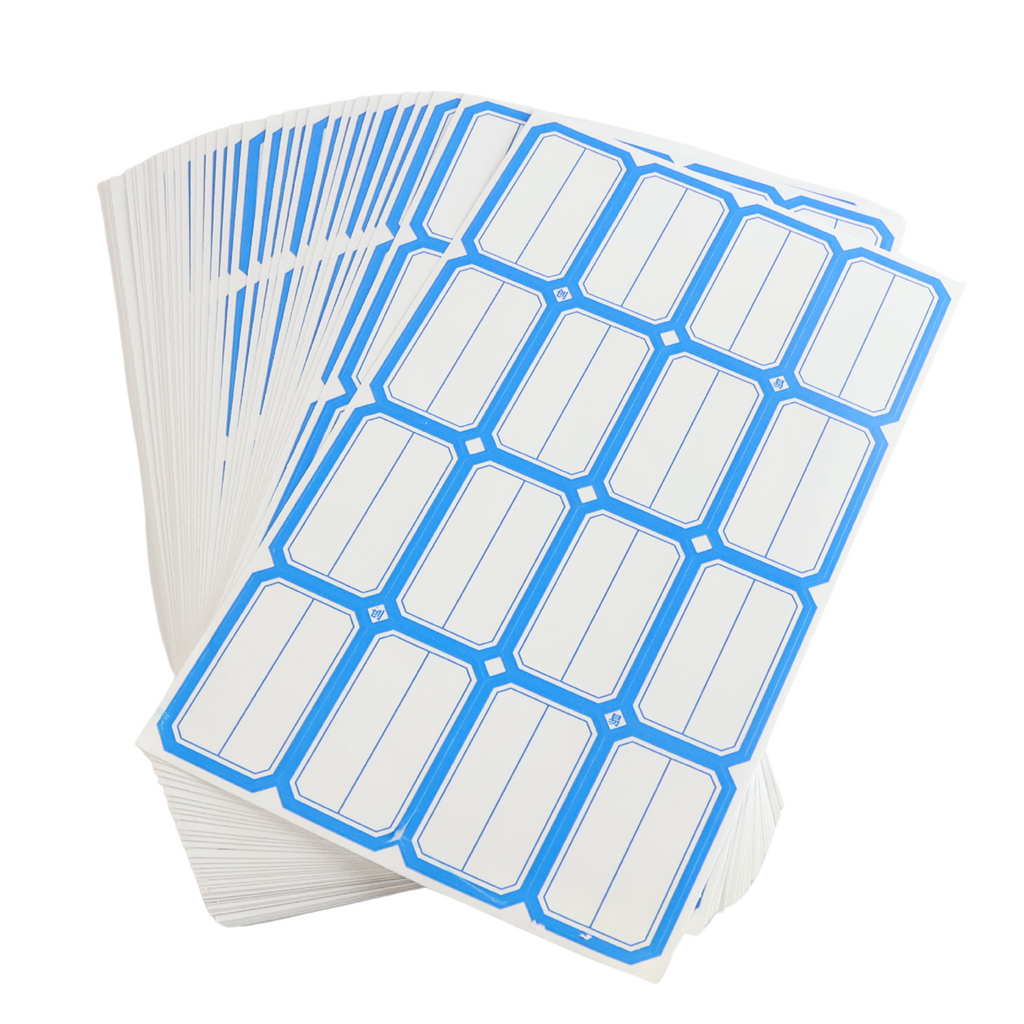 Office label sheets for files and supplies with writable surface