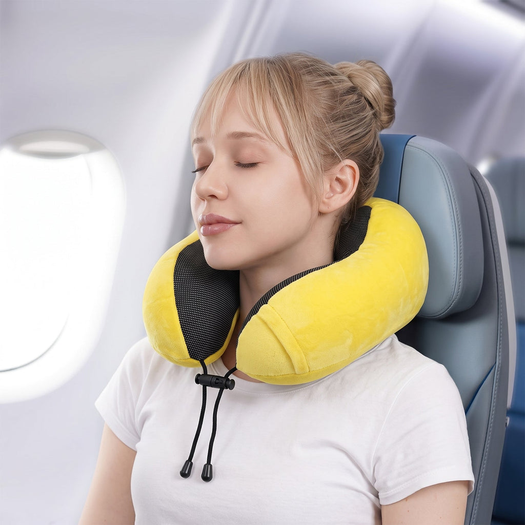Supportive travel cushion to ease neck strain on the go