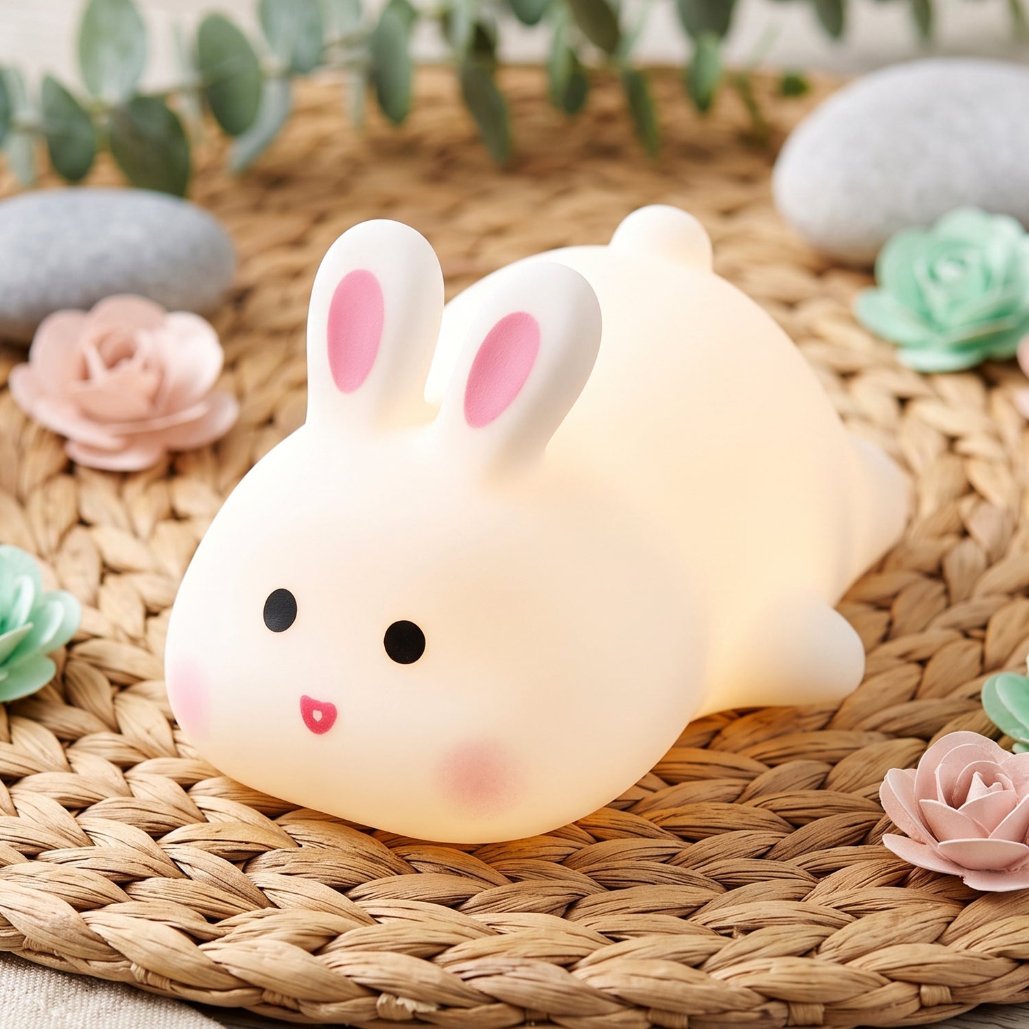 Adorable bunny night lamp with soft light for kids sleep