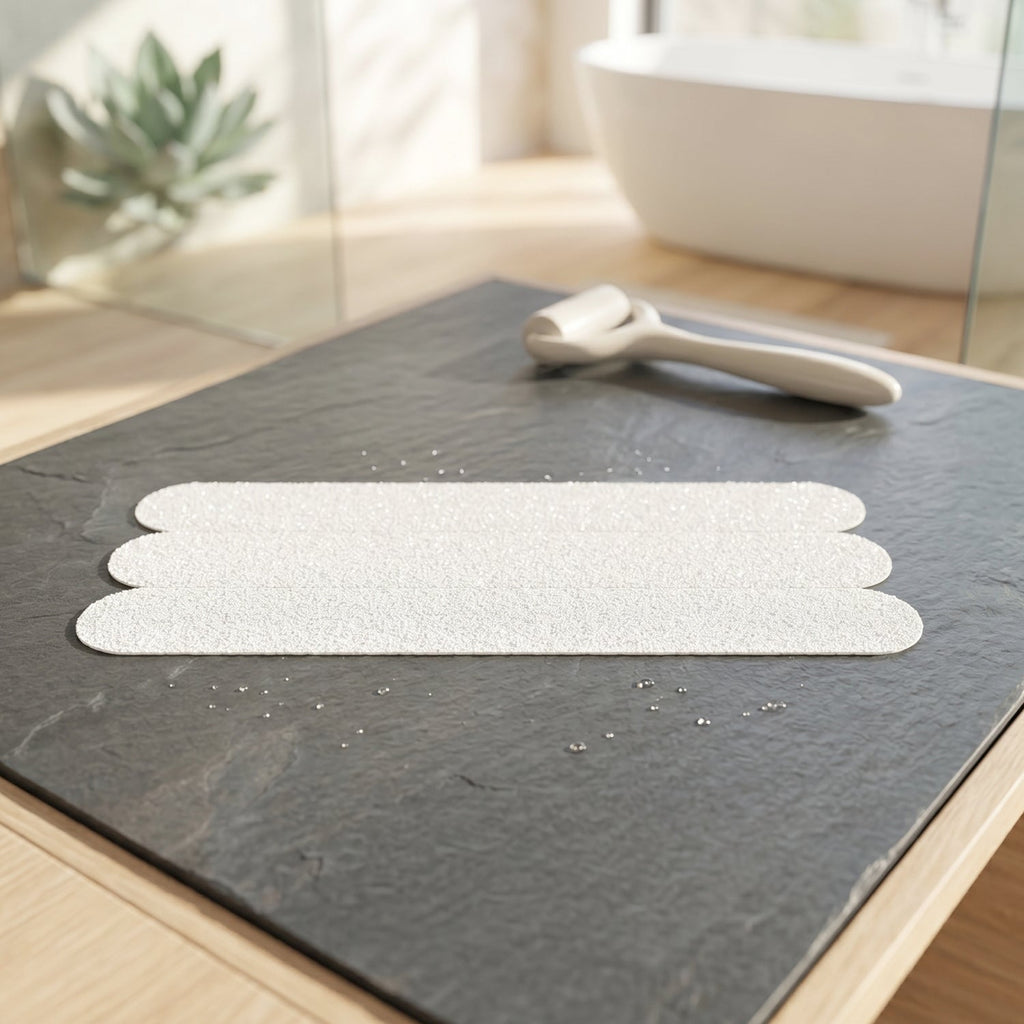 Anti-slip shower floor stickers providing secure footing in wet conditions