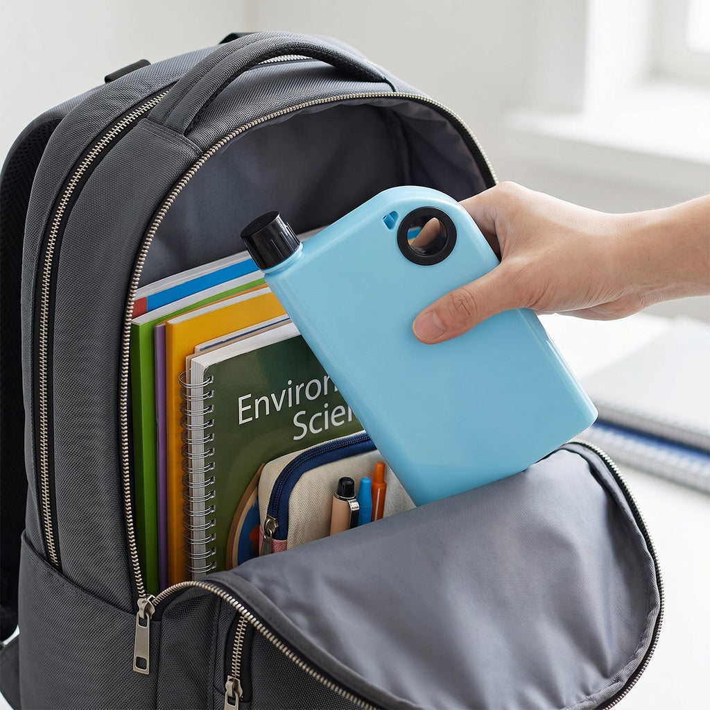 Slim portable leak resistant bottle