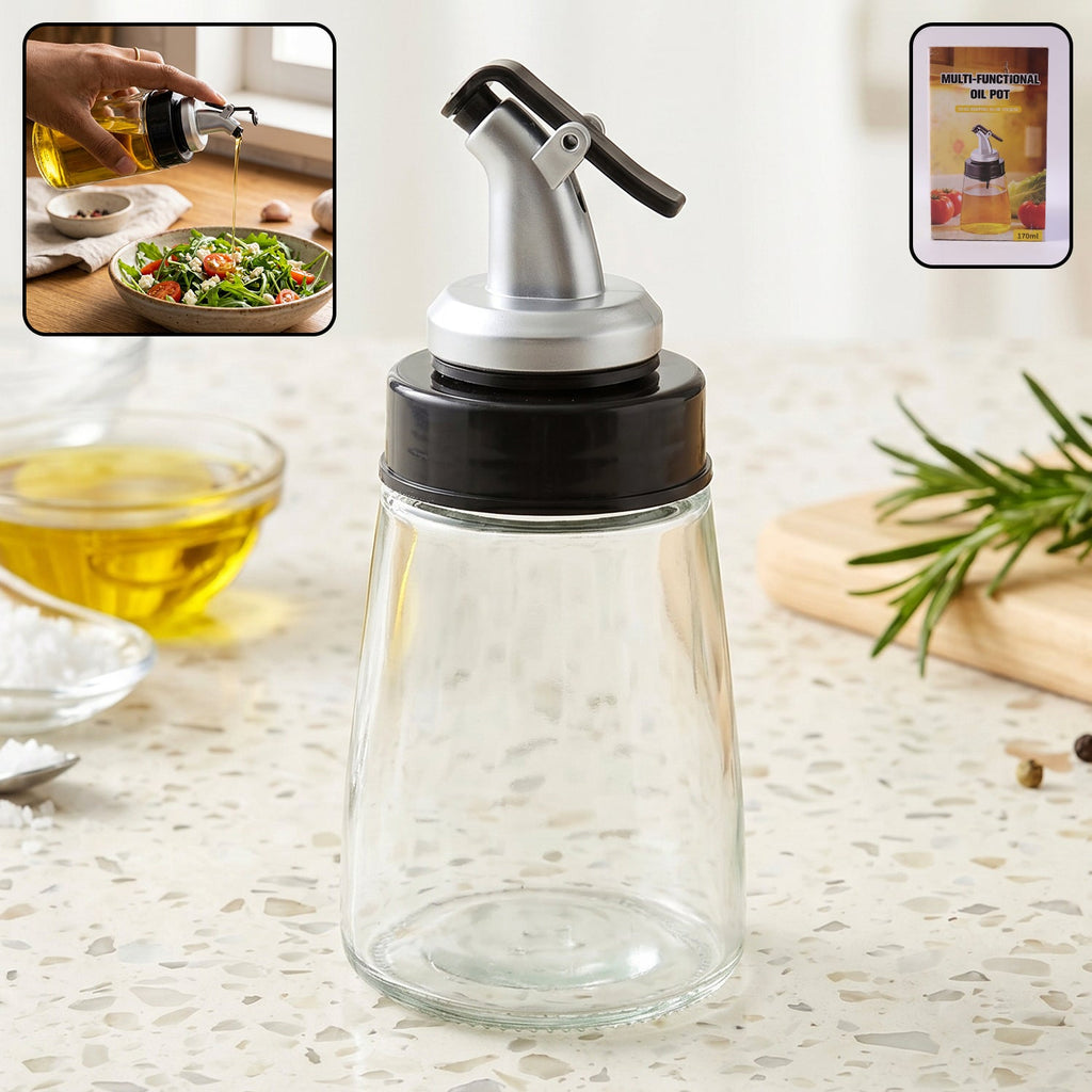 Glass oil dispenser bottle no drip