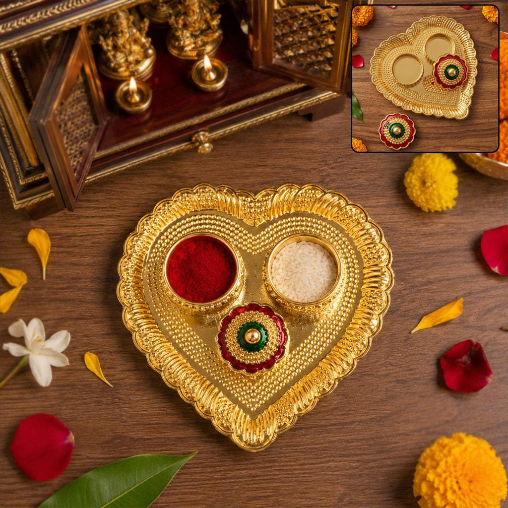 Heart shape kankavati kumkum holder