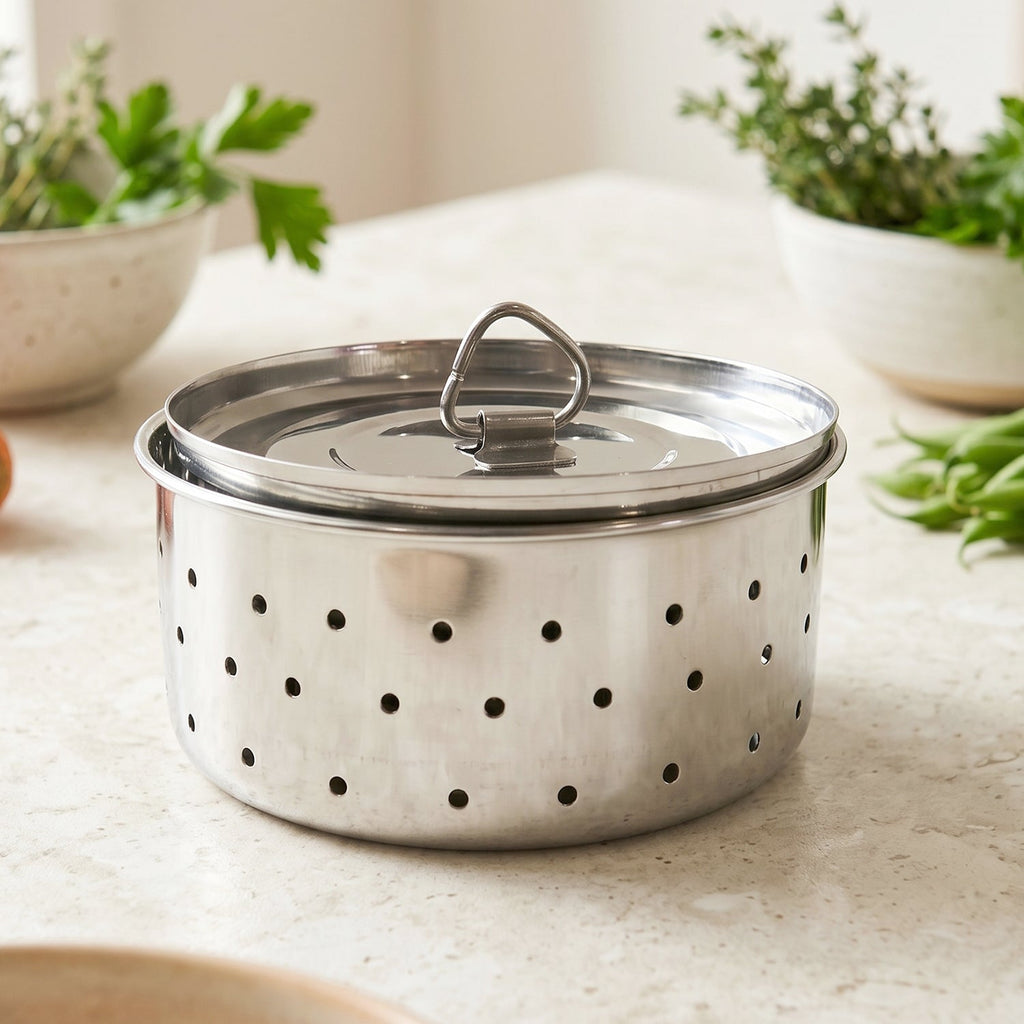 Stainless Steel Paneer Maker Mould with Lid for Cheese and Tofu Press (1 Pc) view 4