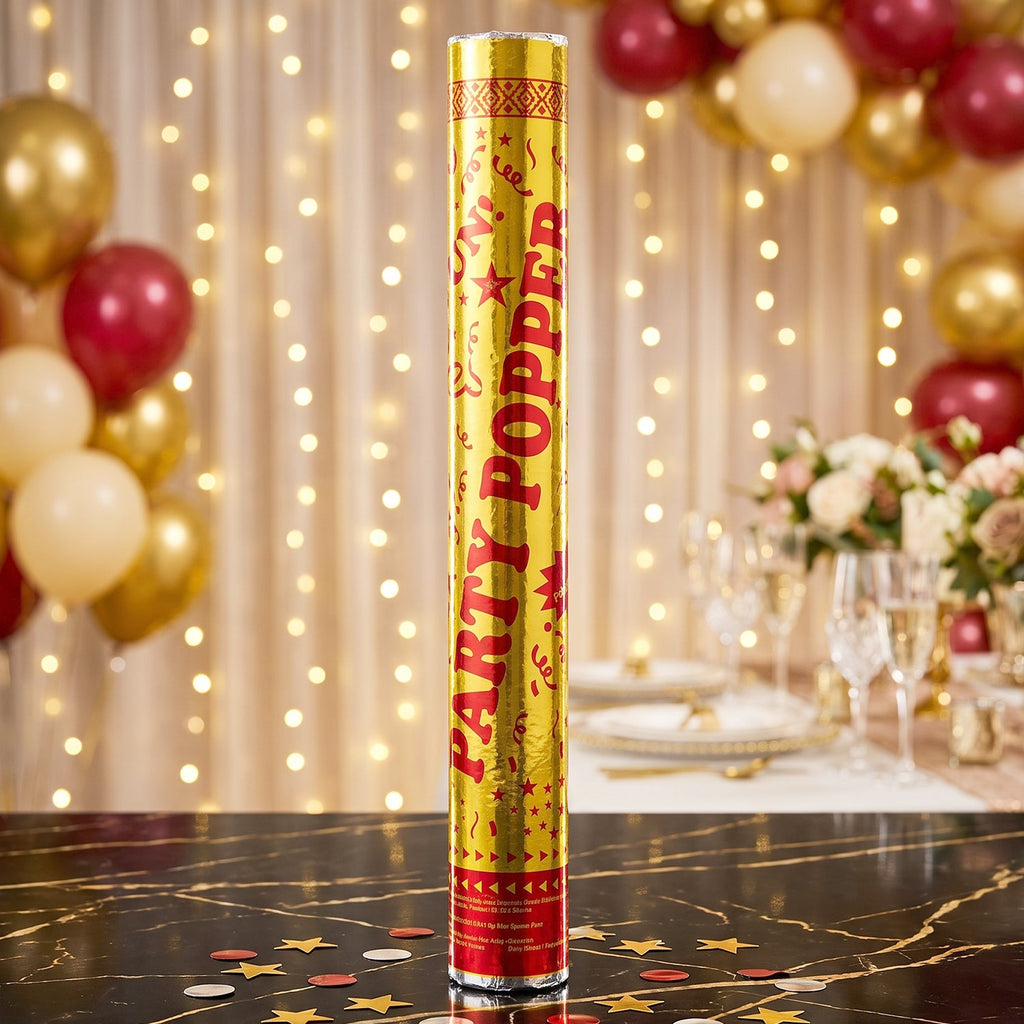 Golden Party Popper Confetti Cannon Shooter for Birthday and Celebration (1 Pc) view 4