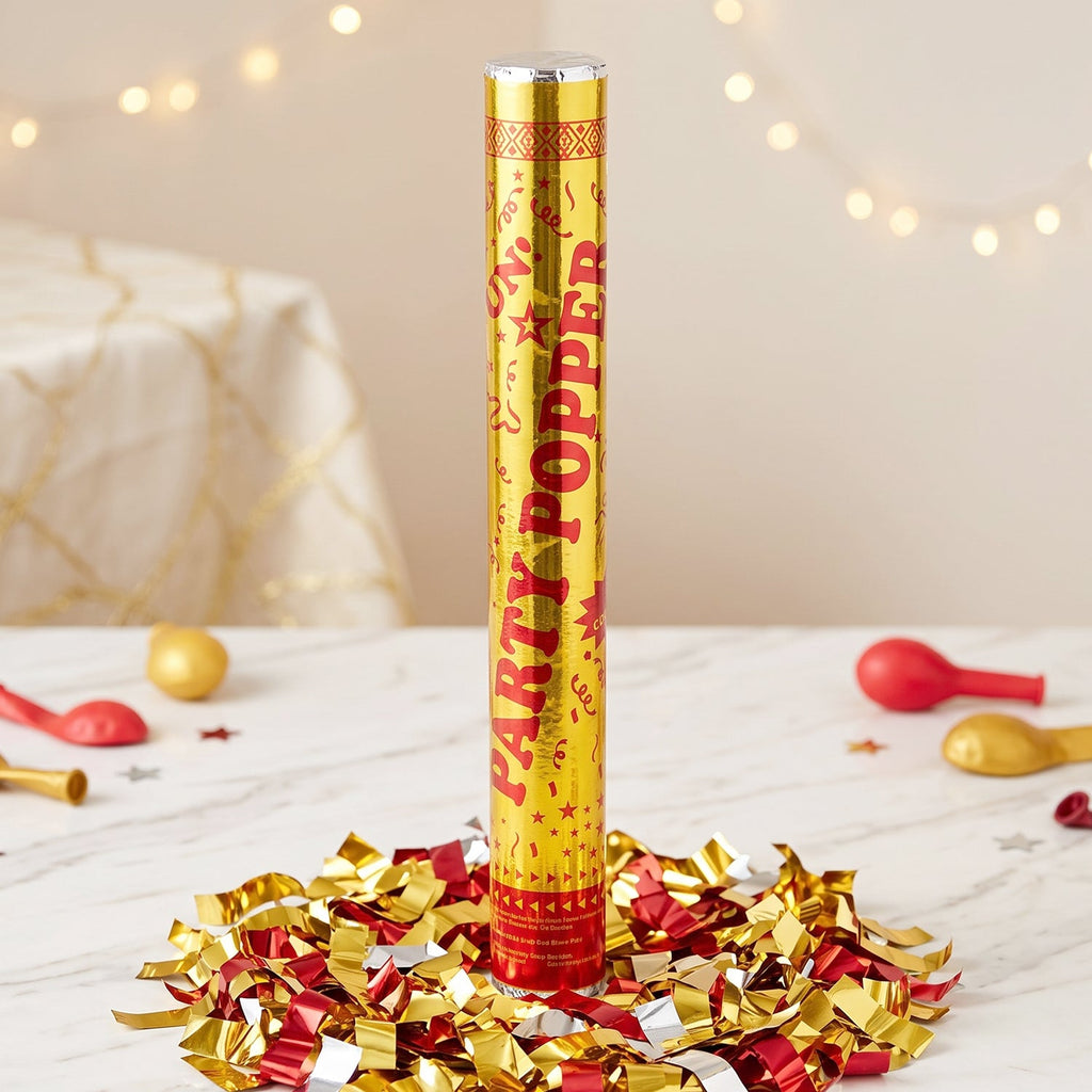 Golden Party Popper Confetti Cannon Shooter for Birthday and Celebration (1 Pc) view 8