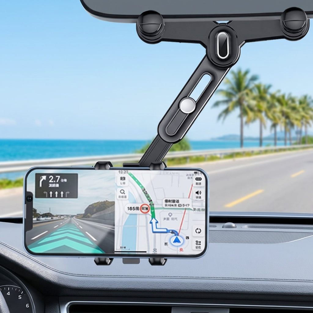 Car phone holder mirror use