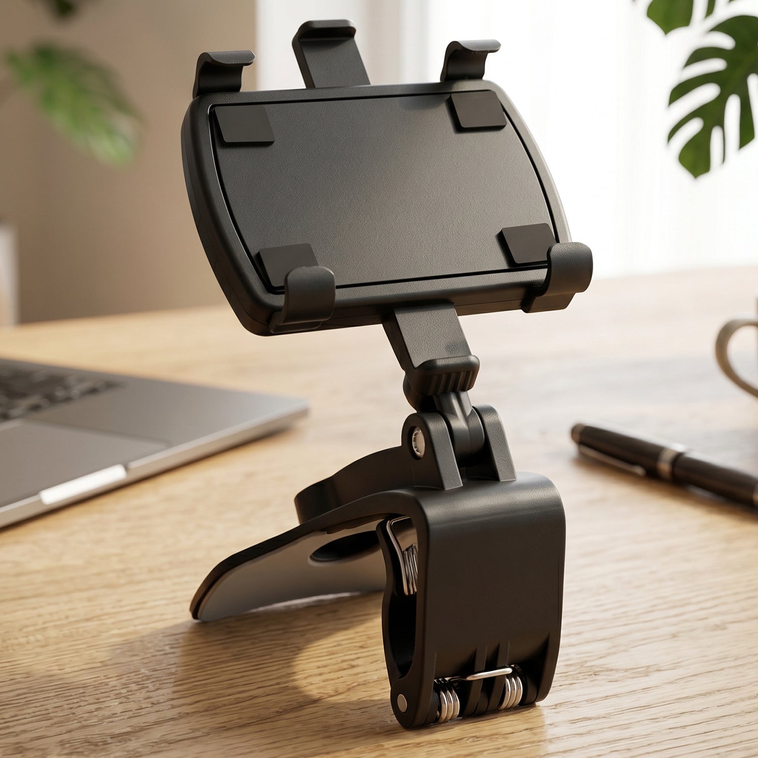 Secure dashboard clip mount stand for mobile phones with strong grip