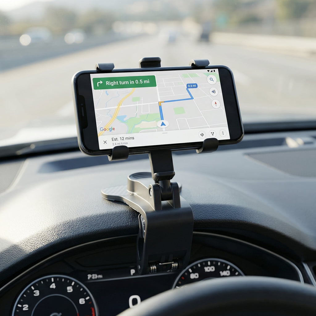 Easy-to-install car phone holder with 360-degree rotation feature