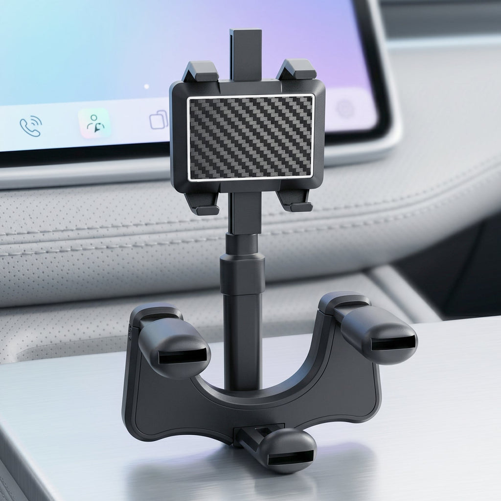 Car mirror mount for phones, easy to adjust for optimal viewing angles