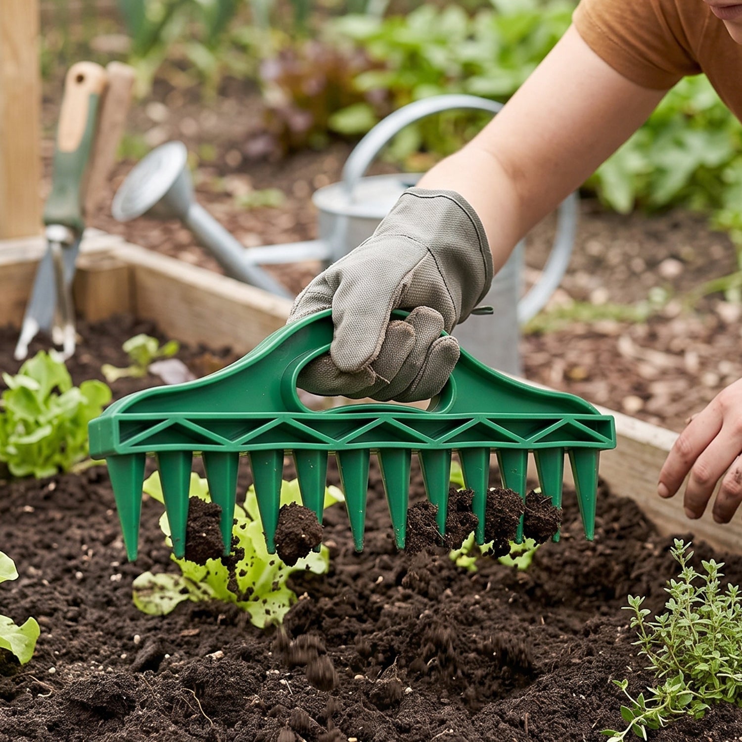 Garden dibber punch for quick and even seed planting