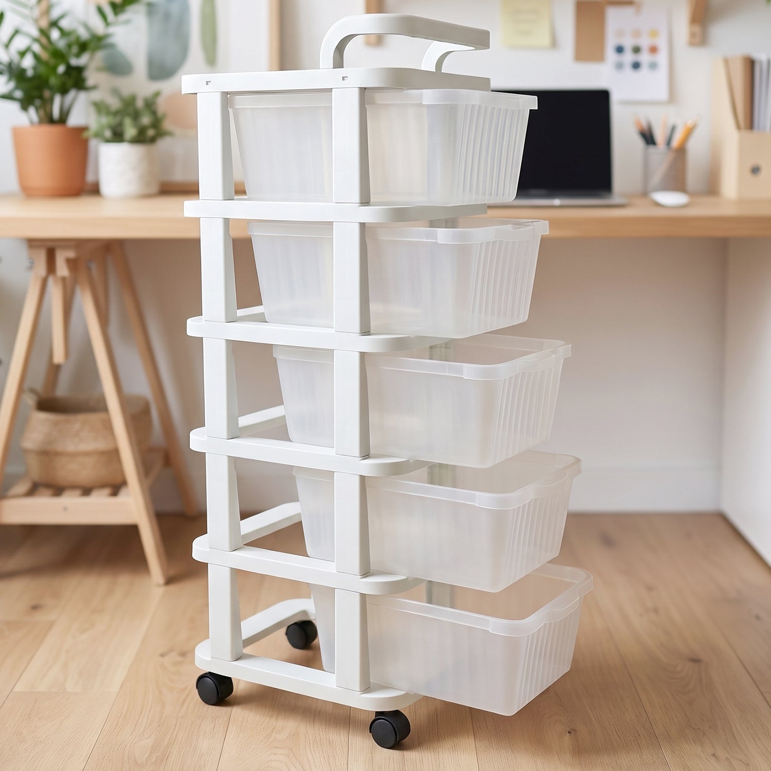 Space saving 5 drawer storage rack for bedroom and bathroom