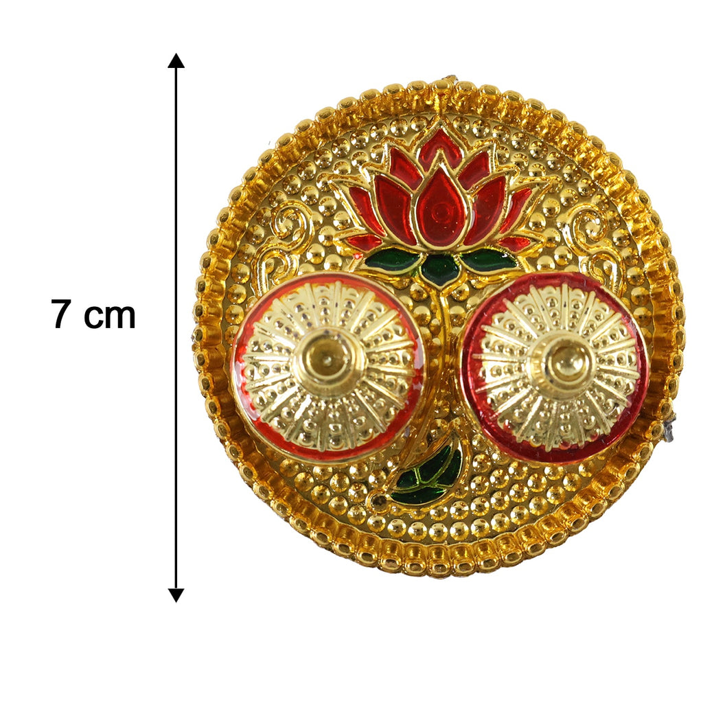 Decorative kumkum holder thali for temple and home pooja