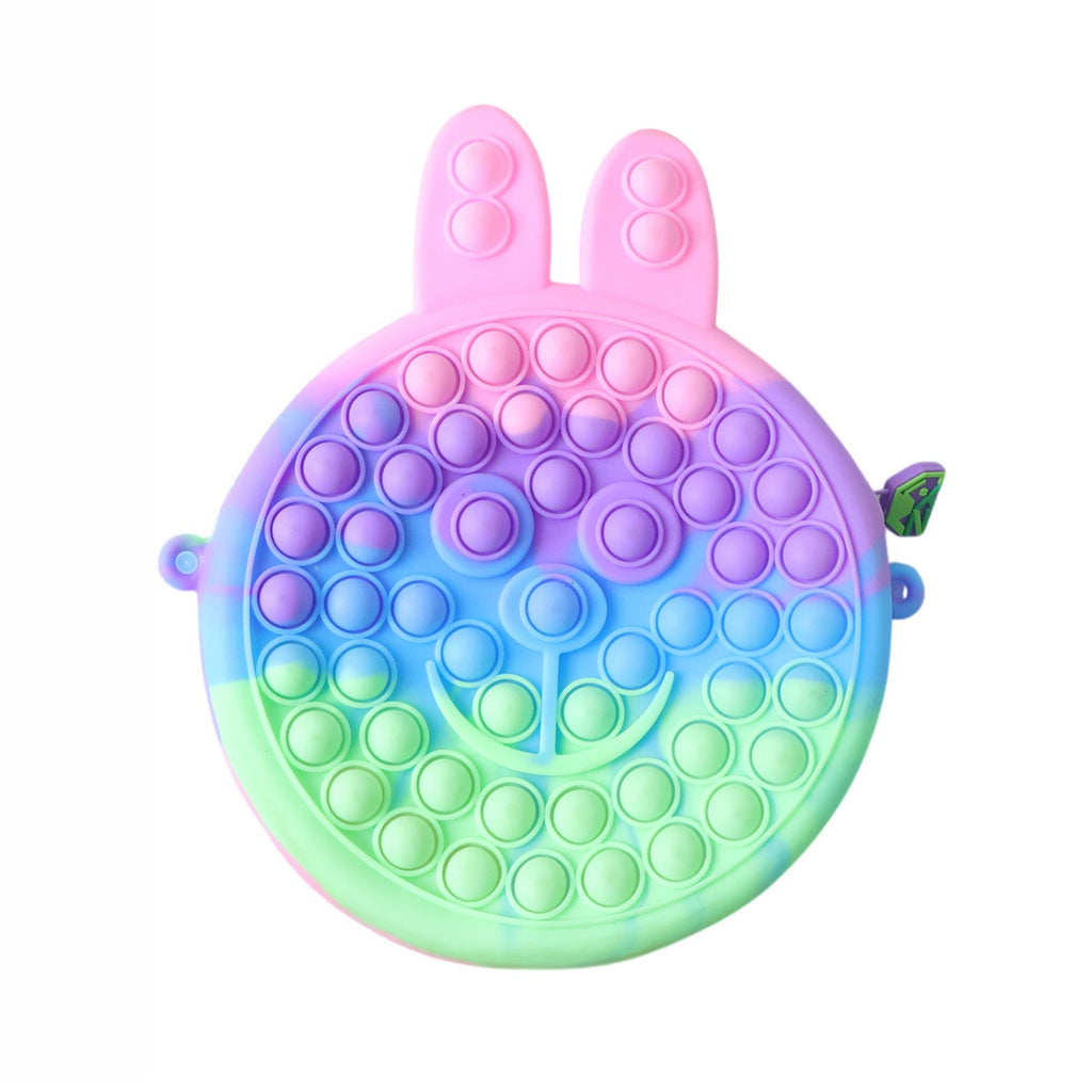 Portable silicone Pop It pencil pouch with fun caterpillar design