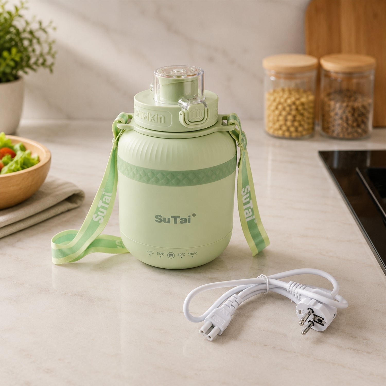 Mini water boiler with adjustable temperature for hot drinks