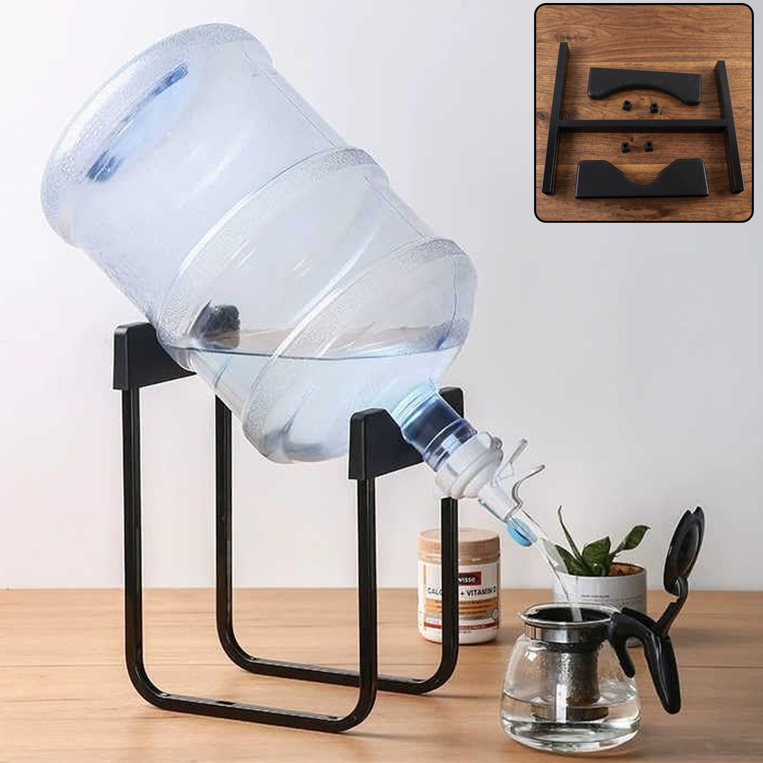 Metal water can dispenser stand