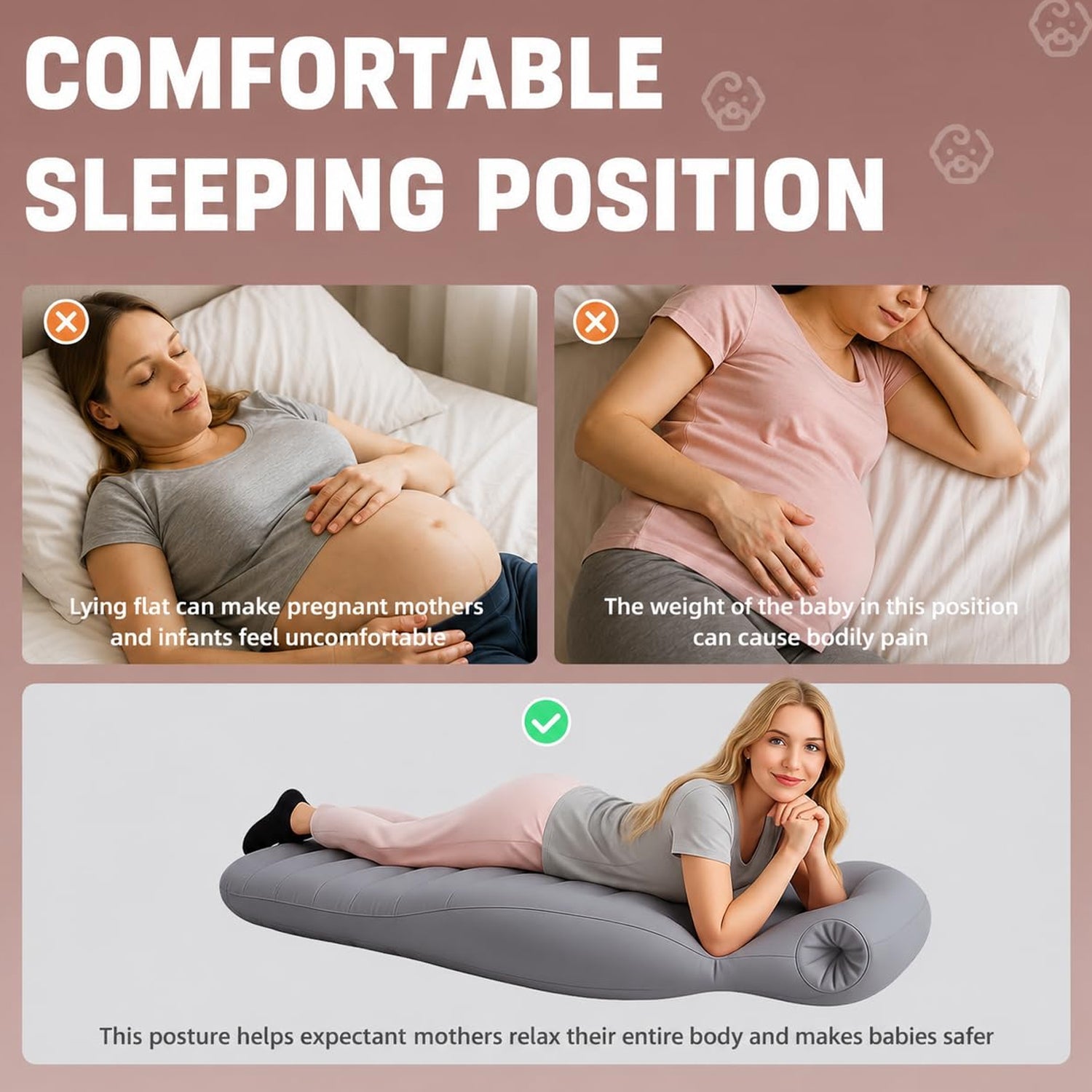 Inflatable pillow size details