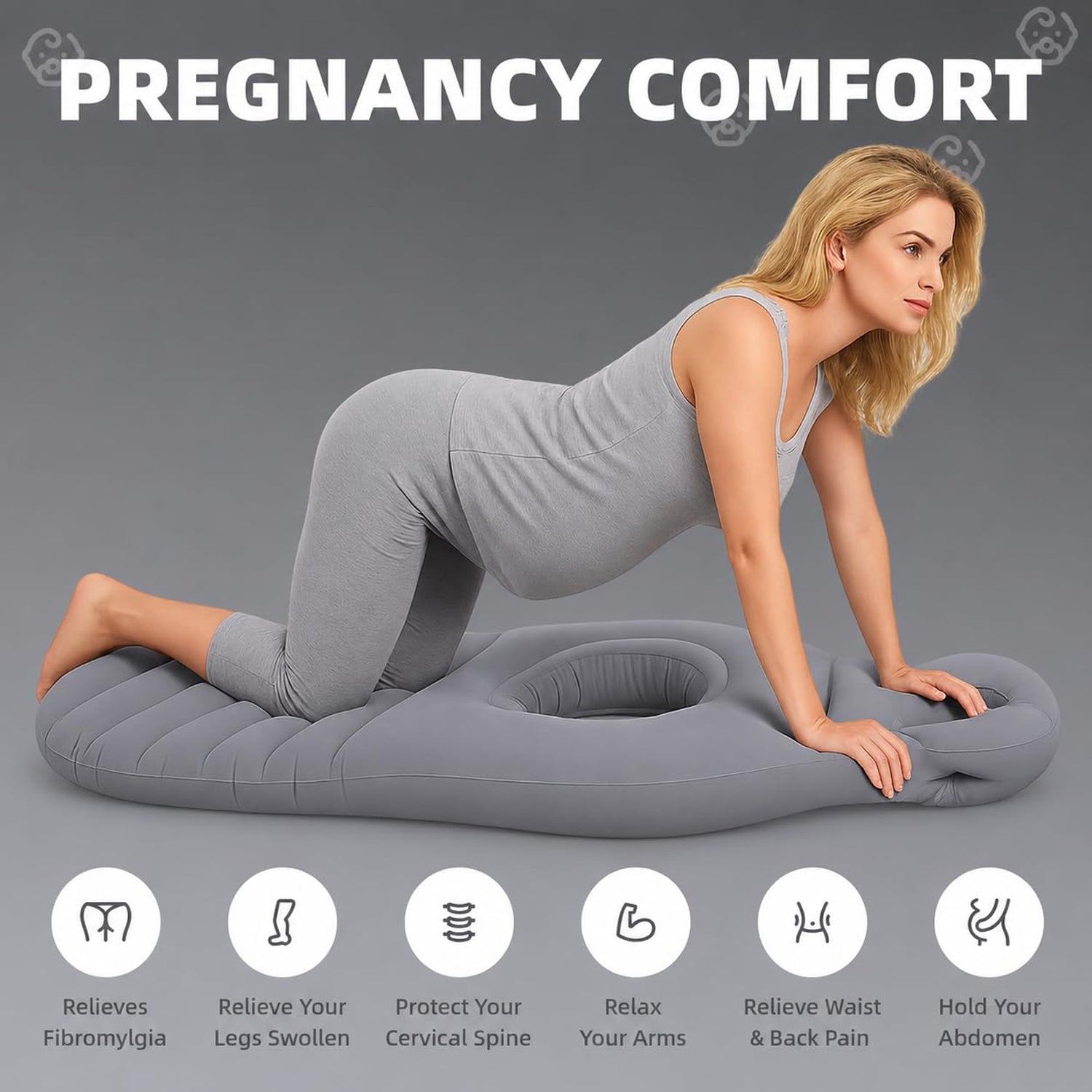 Pregnancy pillow belly hole view
