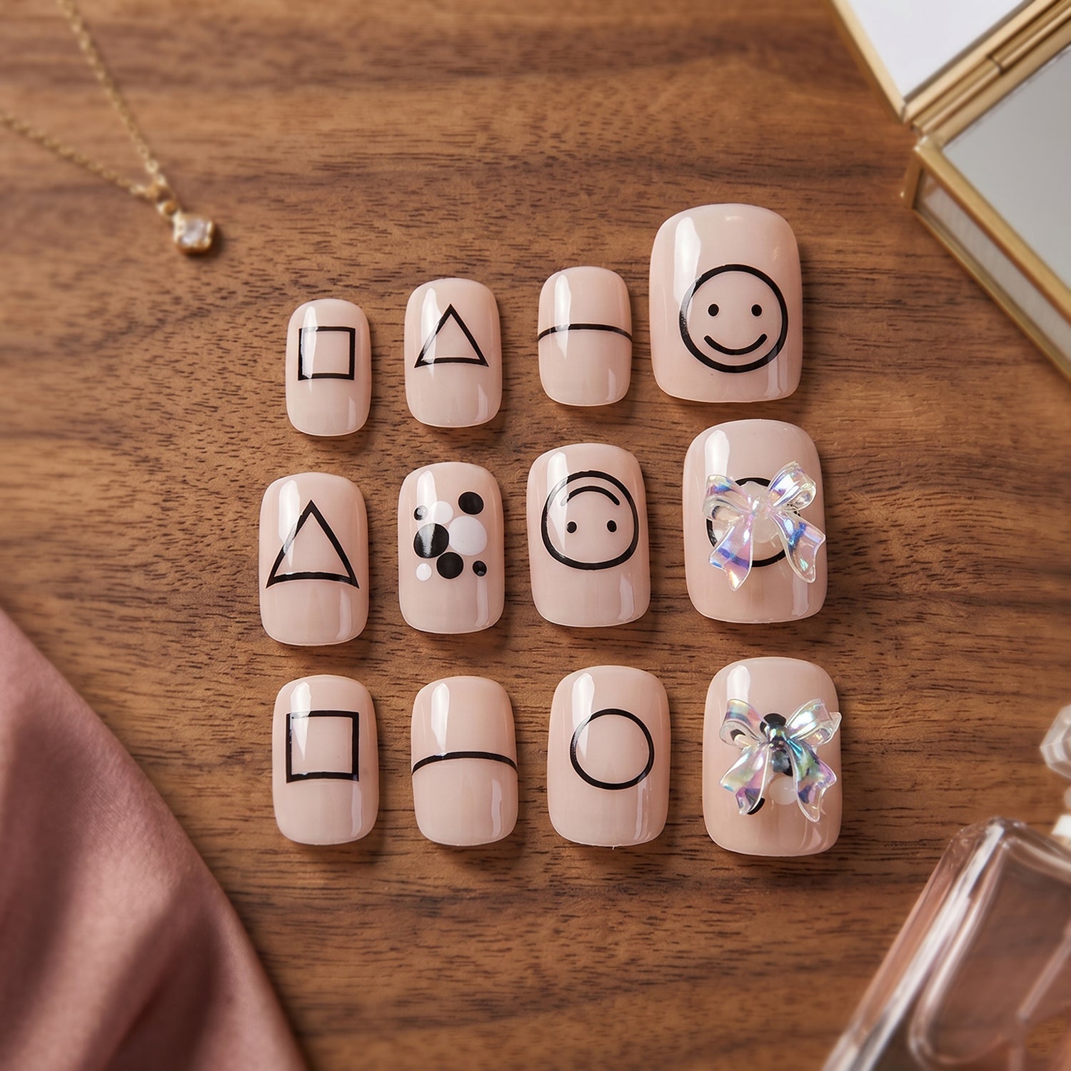 Stylish acrylic nail extensions on a hand, demonstrating a chic finish.