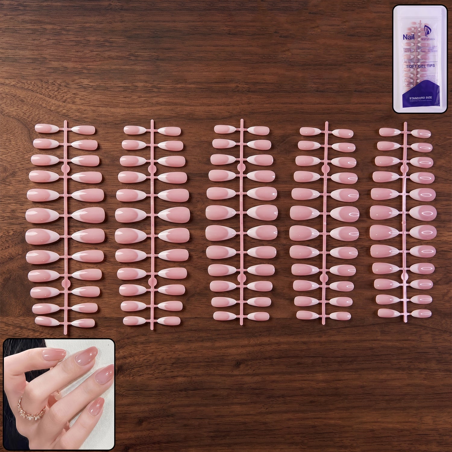Artificial nail tips set french manicure