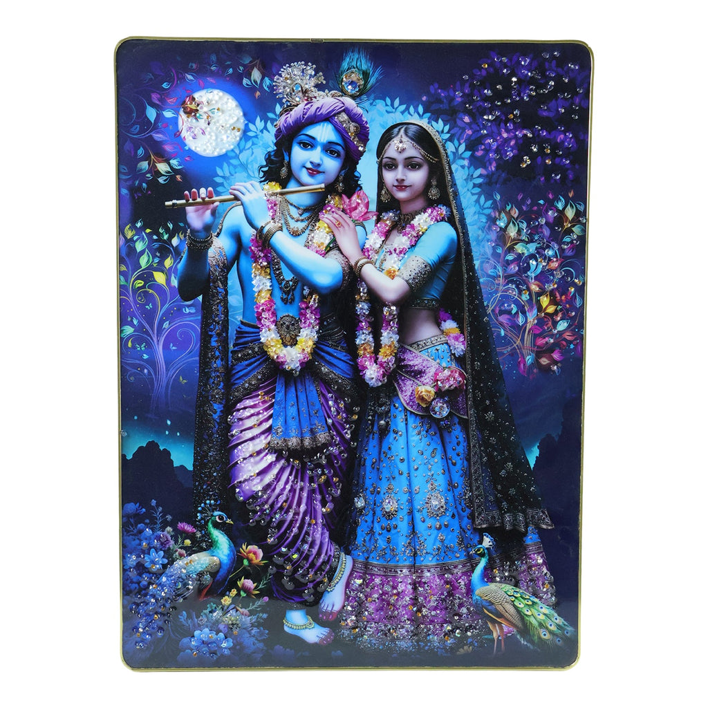Religious Radha Krishna wall hanging for sacred spaces