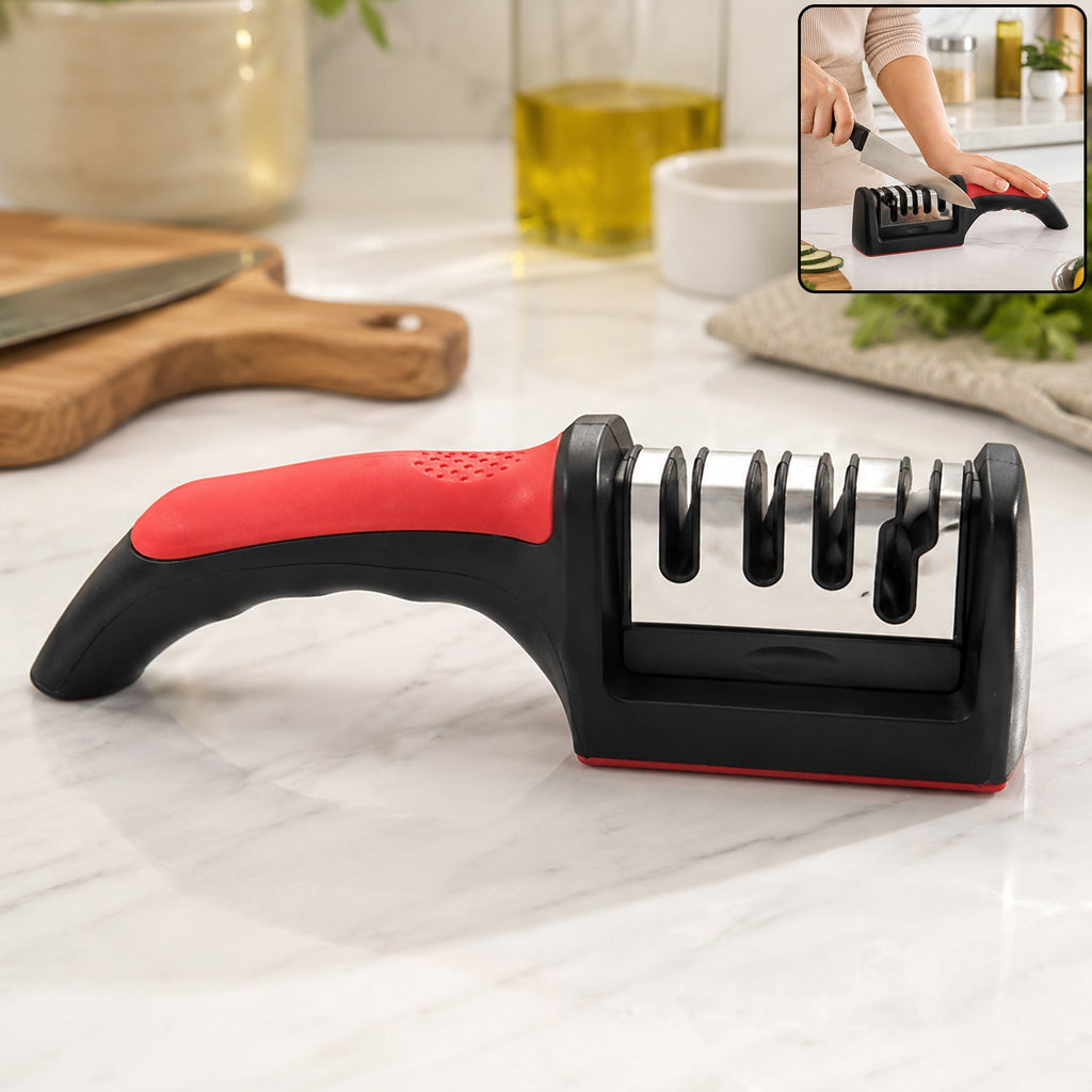 4 Stage Knife Sharpener Tool for Kitchen Knives with Non Slip Handle (1 Pc) product image