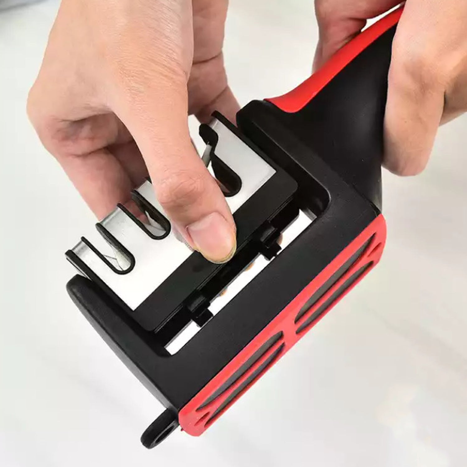 4 Stage Knife Sharpener Tool for Kitchen Knives with Non Slip Handle (1 Pc) view 3